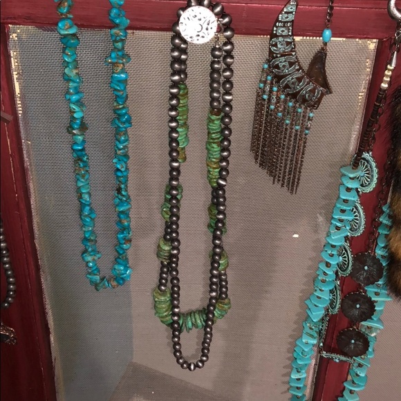Double Strand Turquoise Necklace - Picture 4 of 5